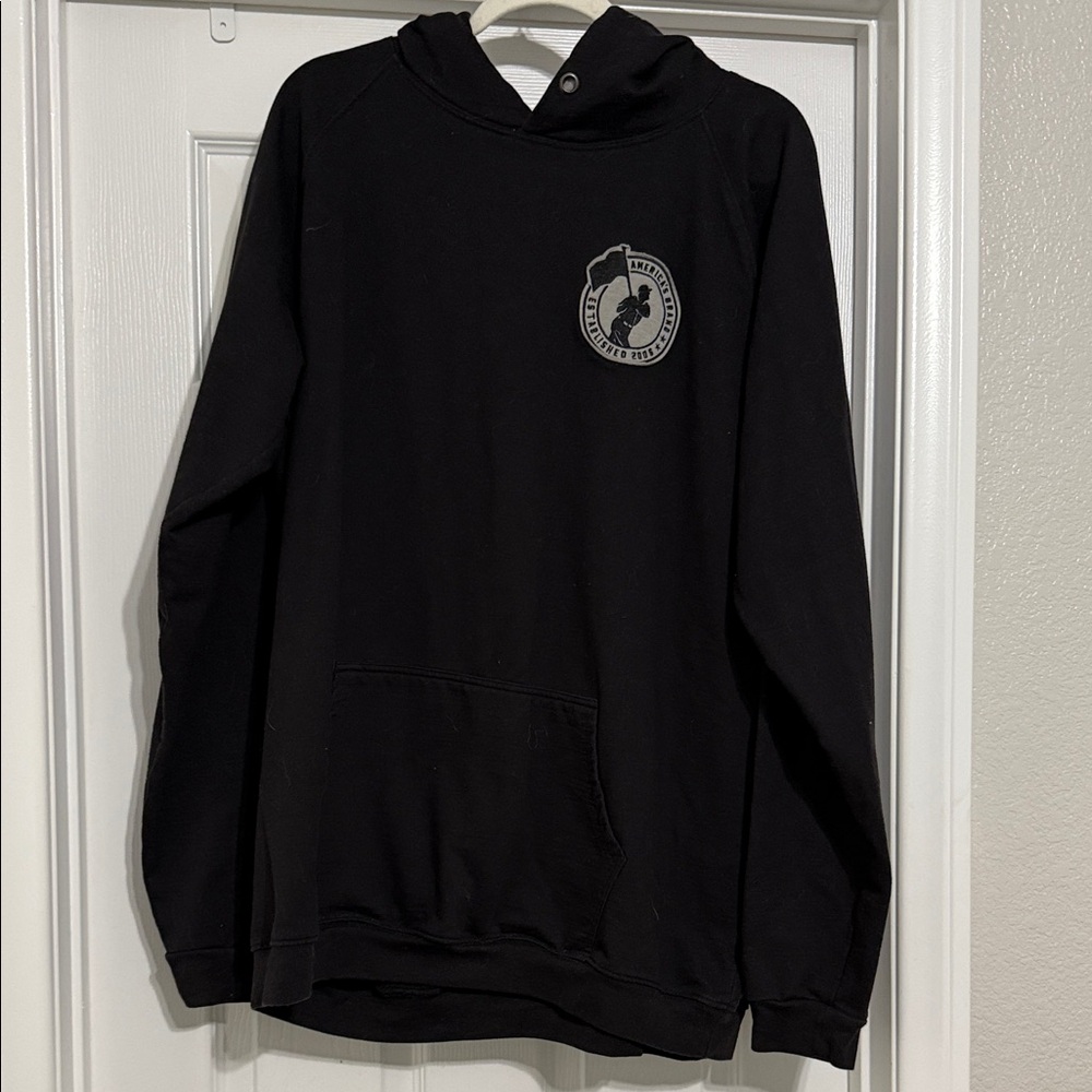 Men's Black Hoodie with Emblem